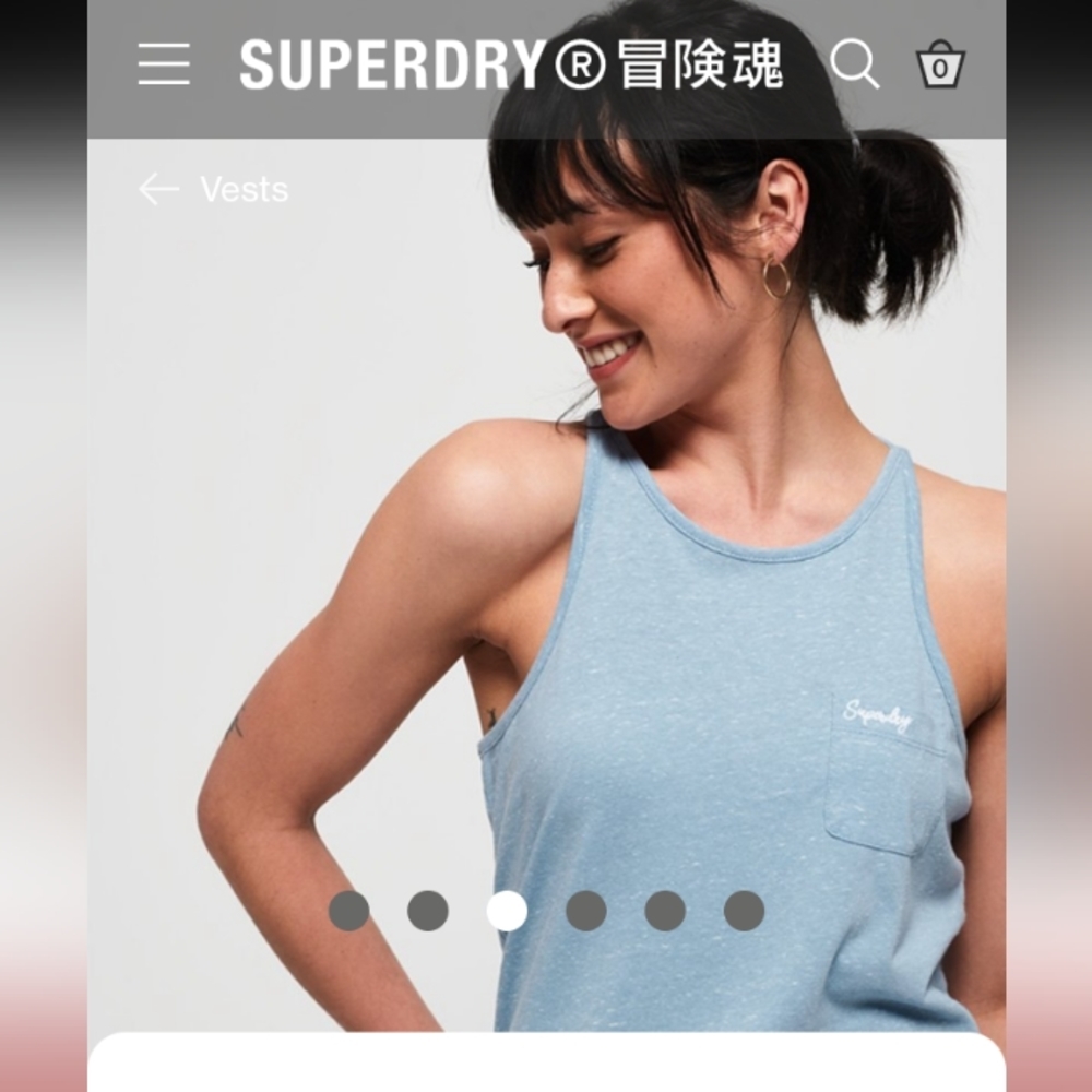 SuperDry Orange Label Essential Embroidered Tank 4 Cotton